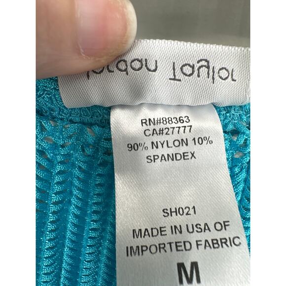 Jordan Taylor Swim Cover Up Pants Womens Small Blue Turquoise Sheer Crochet - Picture 3 of 8